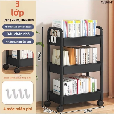 Giá Xe Đẩy Nhỏ Đứng Sàn - Lưu Trữ Đồ Ăn Nhẹ, Phòng Ngủ, Nhà Bếp, Di Động, Giá 156k