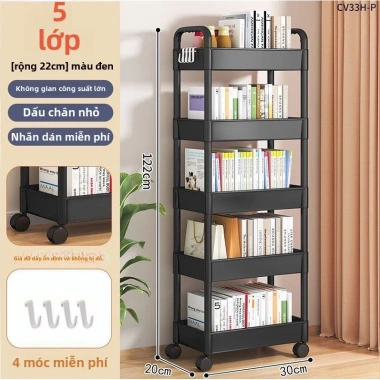 Giá Xe Đẩy Nhỏ Đứng Sàn - Lưu Trữ Đồ Ăn Nhẹ, Phòng Ngủ, Nhà Bếp, Di Động, Giá 156k