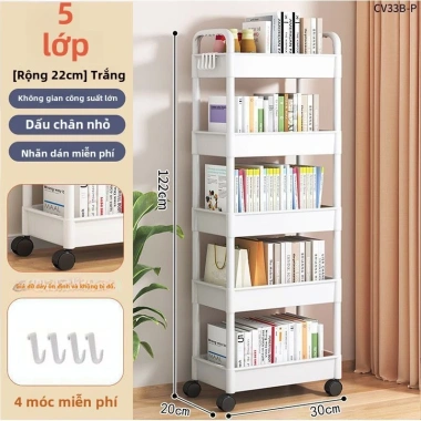 Giá Xe Đẩy Nhỏ Đứng Sàn - Lưu Trữ Đồ Ăn Nhẹ, Phòng Ngủ, Nhà Bếp, Di Động, Giá 156k