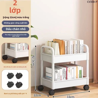 Giá Xe Đẩy Nhỏ Đứng Sàn - Lưu Trữ Đồ Ăn Nhẹ, Phòng Ngủ, Nhà Bếp, Di Động, Giá 156k