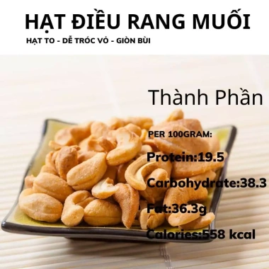 Giá xưởng 500g Hạt Điều Rang Muối Loại 1 - Hộp nhôm, size Cồ 380hạt/kg, W180, chỉ 100k (Giá gốc 129k)