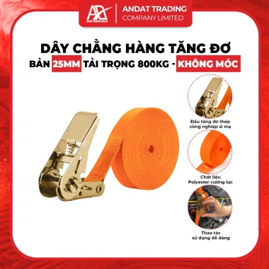 GIÁ XƯỞNG Dây Chằng Tăng Đơ 25mm Tải 800kg Không Móc - Xuất Khẩu Cao Cấp, Giá Chỉ 29.000₫