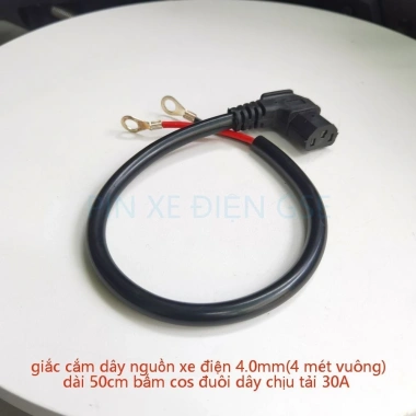 Giắc cắm dây nguồn xe điện 4.0mm 30A dài 50cm bấm cos đuôi dây chịu tải