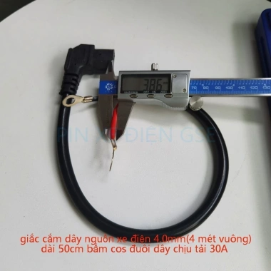 Giắc cắm dây nguồn xe điện 4.0mm 30A dài 50cm bấm cos đuôi dây chịu tải