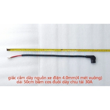 Giắc cắm dây nguồn xe điện 4.0mm 30A dài 50cm bấm cos đuôi dây chịu tải