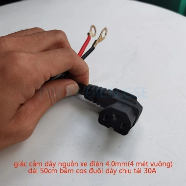 Giắc cắm dây nguồn xe điện 4.0mm 30A dài 50cm bấm cos đuôi dây chịu tải