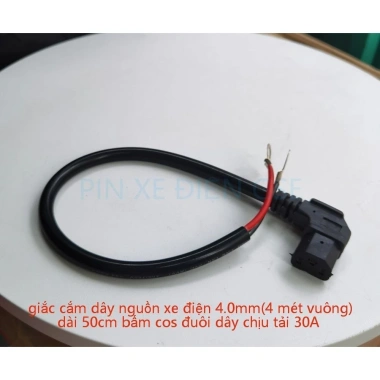 Giắc cắm dây nguồn xe điện 4.0mm 30A dài 50cm bấm cos đuôi dây chịu tải
