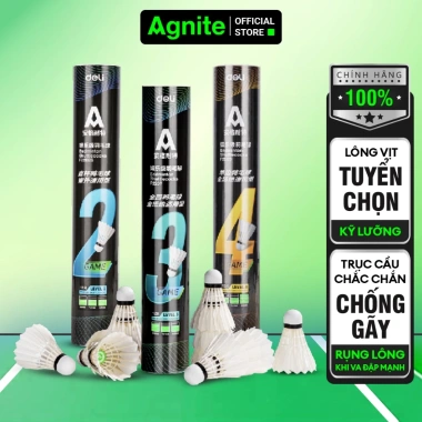 Giảm 10% Ống 12 Quả Quả Cầu Lông Agnite Chính Hãng - Vũ Siêu Bền, Chịu Va Đập Tốt