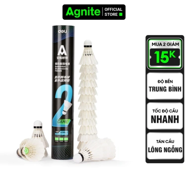 Giảm 10% Ống 12 Quả Quả Cầu Lông Agnite Chính Hãng - Vũ Siêu Bền, Chịu Va Đập Tốt