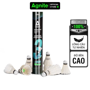 Giảm 10% Ống 12 Quả Quả Cầu Lông Agnite Chính Hãng - Vũ Siêu Bền, Chịu Va Đập Tốt