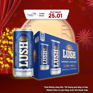 Giảm 169k Bia LUSH cao cấp 4,5% ABV - Thùng 24 lon 330ml, êm dịu, giá chỉ 500k 1 Giảm 169k Bia LUSH cao cấp 4,5% ABV - Thùng 24 lon 330ml, êm dịu, giá chỉ 500k 1