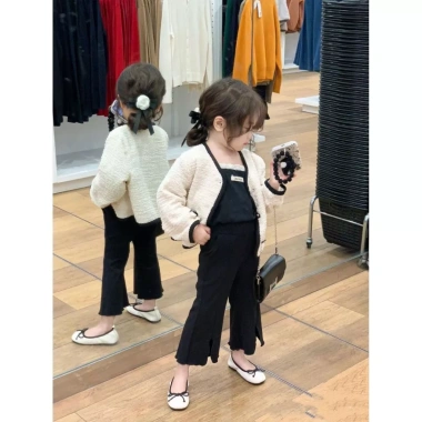 Giảm 50% Mùa Thu Dopamine Girls Áo Khoác Yếm Quần Rộng Ba Mảnh Ngọt Ngào - 208.427 VNĐ 8