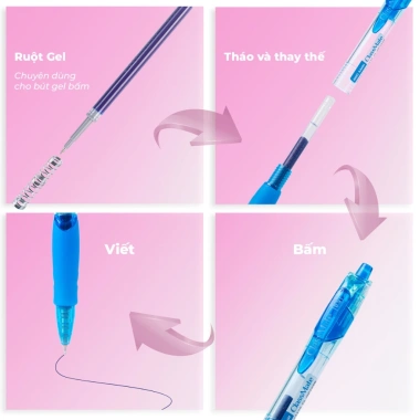 Giảm 5k - Hộp 10 Bút Gel Classmate CL‑GP109 0.5mm, Thay Thế Mực Xanh Đen Tím, Giá 30.000₫ 9