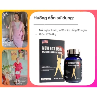 GIẢM CÂN NHANH NEWFAT USA - Cơ địa khó giảm, béo lâu năm, không tập, 400.000đ