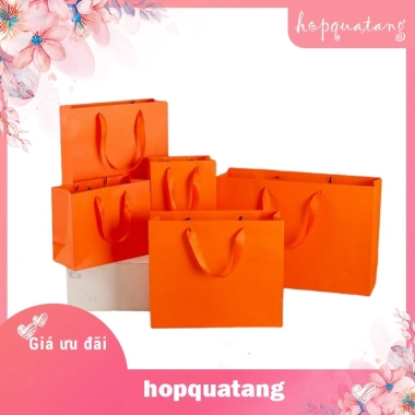 Giảm giá Túi giấy Couche cao cấp màu cam đựng quà tặng – Chỉ 9.000đ 3