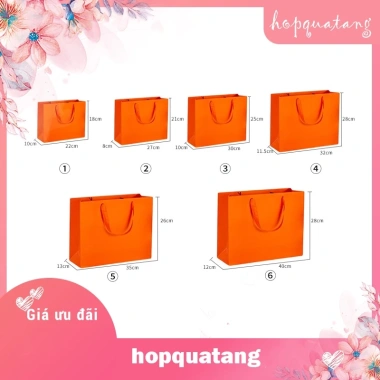 Giảm giá Túi giấy Couche cao cấp màu cam đựng quà tặng – Chỉ 9.000đ 4