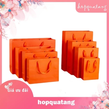 Giảm giá Túi giấy Couche cao cấp màu cam đựng quà tặng – Chỉ 9.000đ 6