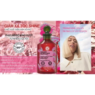 Giấm xả tóc Yves Rocher Shine With Raspberry 150ml - Bóng mượt, giảm giá 427k