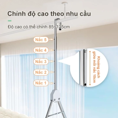Giàn Phơi Ban Công Đa Năng – Sào Phơi Quần Áo Không Khoang Đục, Điều Chỉnh Chiều Cao, Giá 309.000₫ 4