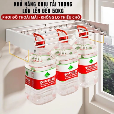 Giàn Phơi Gắn Tường HIKARI EA-23 Thép Carbon Chống Gỉ Tiết Kiệm Không Gian 549k 5