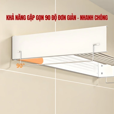 Giàn Phơi Gắn Tường HIKARI EA-23 Thép Carbon Chống Gỉ Tiết Kiệm Không Gian 549k 7