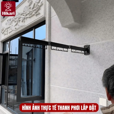 Giàn Phơi Gấp Gọn HIKARI EA-09 Nhôm Không Gỉ, Không Khoan Đục, Chịu Tải Cao