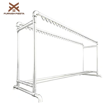 Giàn Phơi Quần Áo Chống Gió - Kệ Treo Ống Thép, Chịu Tải Mạnh, Giá Ưu Đãi 248k