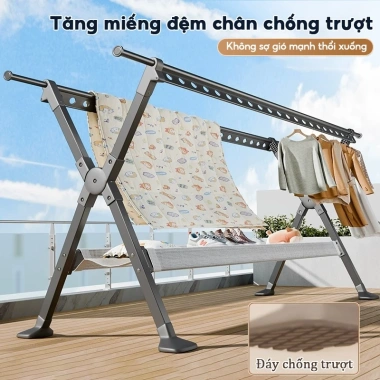 Giàn Phơi Quần Áo Nhôm Gấp Gọn 40 Lỗ Sấy Độc Lập và Lưới Sấy - 699.000 VNĐ 4