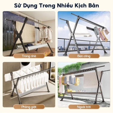 Giàn Phơi Quần Áo Nhôm Gấp Gọn 40 Lỗ Sấy Độc Lập và Lưới Sấy - 699.000 VNĐ 9