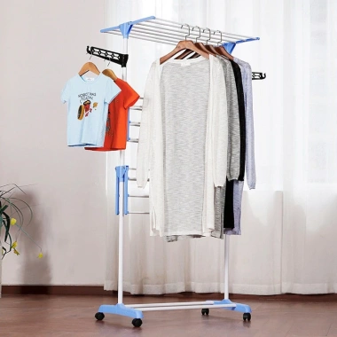 Giàn phơi quần áo thông minh 6 cánh bánh xe - Di động, giá 419.000₫