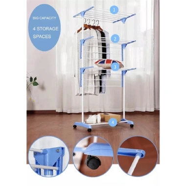 Giàn phơi quần áo thông minh 6 cánh bánh xe - Di động, giá 419.000₫