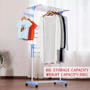 Giàn phơi quần áo thông minh 6 cánh bánh xe - Di động, giá 419.000₫