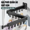 Giàn Phơi Quần Áo Treo Tường Gấp Gọn Hợp Kim Nhôm Không Cần Khoan, Diện Tích Nhỏ 240k