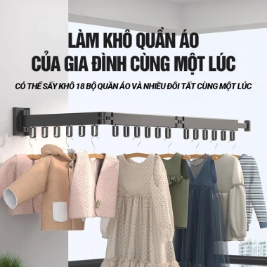 Giàn Phơi Quần Áo Treo Tường Gấp Gọn Hợp Kim Nhôm Không Cần Khoan, Diện Tích Nhỏ 240k 2 Giàn Phơi Quần Áo Treo Tường Gấp Gọn Hợp Kim Nhôm Không Cần Khoan, Diện Tích Nhỏ 240k 2