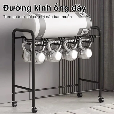 Giàn phơi quần áo Troy có thể điều chỉnh đa năng, kệ treo quần bánh xe, móc kẹp tích hợp, giá ưu đãi 349.000đ