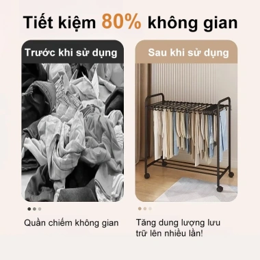 Giàn phơi quần áo Troy có thể điều chỉnh đa năng, kệ treo quần bánh xe, móc kẹp tích hợp, giá ưu đãi 349.000đ