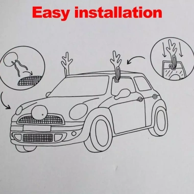 Giáng Sinh Xe Tuần Lộc Gác Bộ Cây trang trí Nai sừng tấm xe, cửa sổ, mái nhà Pomervn