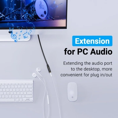 Giao hàng nhanh Cáp nối dài 3,5mm Aux 1-3m Nam sang Nữ có Mic cho điện thoại PC Laptop 5