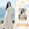 Giao Ngay DVC Chính Hãng – Váy Liền Công Sở Cao Cấp DS7.305 Màu Kem Dáng Xòe Thanh Lịch, Giá 451k VND