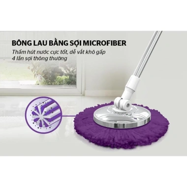 [GIAO SAU TẾT] Cây lau nhà 360 độ inox, thay thế mầm cao cấp, thân xoay linh hoạt, chỉ 79.000đ 2