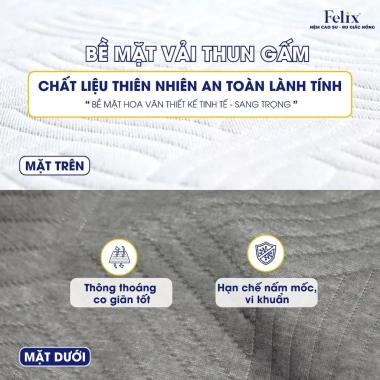 Giao Tận Cửa Nệm Cao Su Thiên Nhiên Felix Support - Thoáng Khí, Hỗ Trợ Cột Sống 4