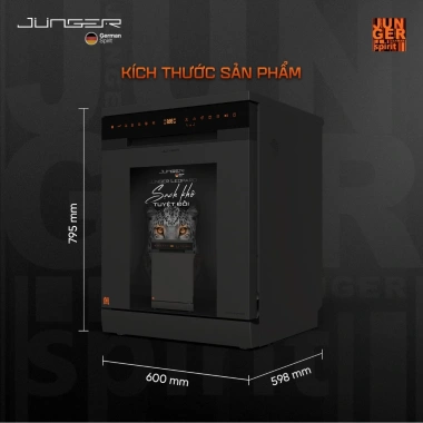 Giao Trước Tết Máy Rửa Chén Junger Leopard DWJ-183-VG AI, Sấy Độc Lập, BH 7 Năm