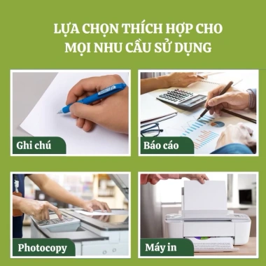 Giấy A4 70-80gsm Thái Lan, 5 Ream – In Laser, In Phun, Chất Lượng Cao, 455.000₫