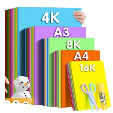 Giấy A4 Tông Handmade Mẫu Giáo Trẻ Em Nhiều Màu Sắc Origami 180g DIY Thiệp B2TL