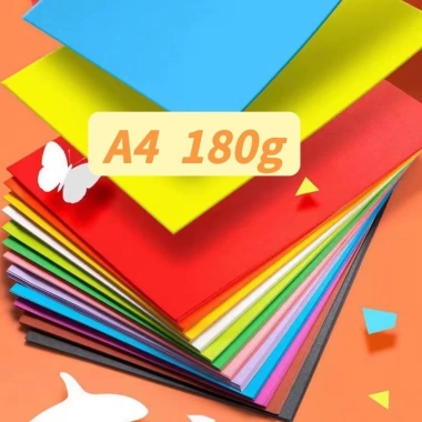 Giấy A4 Tông Handmade Mẫu Giáo Trẻ Em Nhiều Màu Sắc Origami 180g DIY Thiệp B2TL