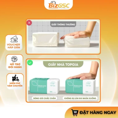Giấy ăn 3 màu TOPGIA mềm mại, thấm hút tốt - Tiện lợi hằng ngày, chỉ 53.572₫