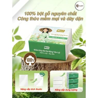 Giấy ăn 300 tờ 4 lớp 75 rút một lần mềm mịn an toàn - Cô gái hoa sen, giá 79.000₫ 7 Giấy ăn 300 tờ 4 lớp 75 rút một lần mềm mịn an toàn - Cô gái hoa sen, giá 79.000₫ 7