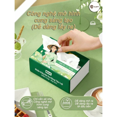 Giấy ăn 300 tờ 4 lớp 75 rút một lần mềm mịn an toàn - Cô gái hoa sen, giá 79.000₫ 8 Giấy ăn 300 tờ 4 lớp 75 rút một lần mềm mịn an toàn - Cô gái hoa sen, giá 79.000₫ 8