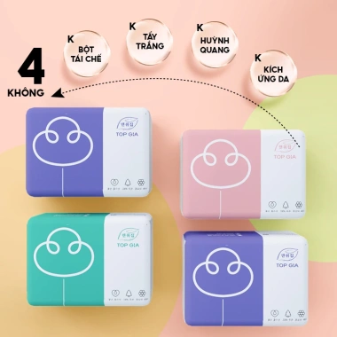 Giấy ăn Gấu Trúc Top Gia 30 gói 4 lớp mix 3 màu - Siêu mềm, thấm hút, giá 45.000 VND