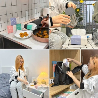Giấy ăn Gấu Trúc Top Gia 30 gói 4 lớp mix 3 màu - Siêu mềm, thấm hút, giá 45.000 VND